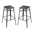 Bowery Hill 26-Inch Metal Bar Stool in Gunmetal (Set of 2)