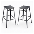 Bowery Hill 26-Inch Metal Bar Stool in Gunmetal (Set of 2)