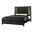Bowery Hill Wood Tufted Panel Queen Bed in Metallic Gray