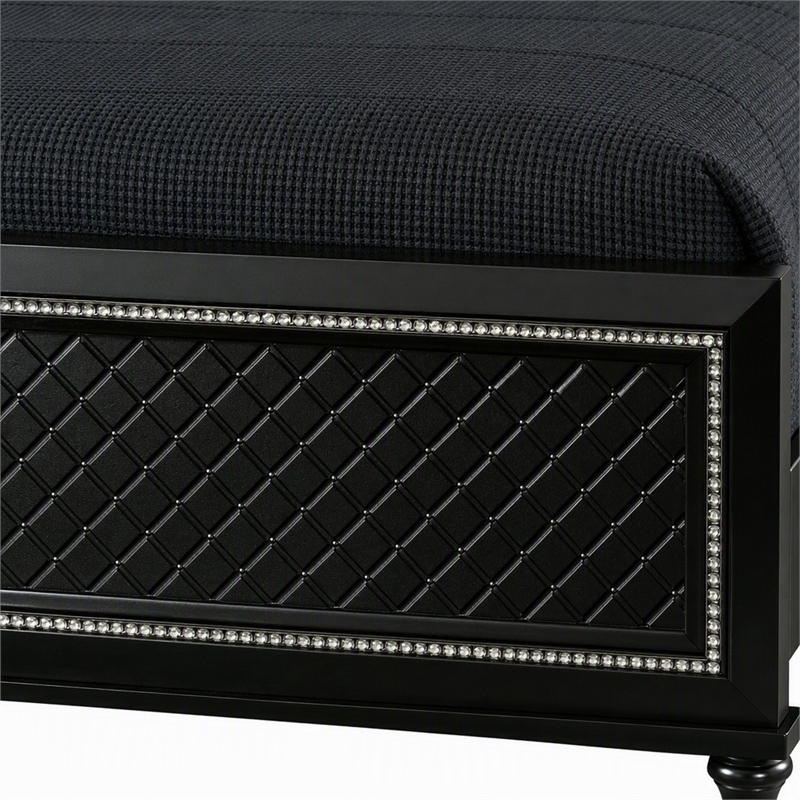 Bowery Hill Wood Tufted Panel Queen Bed in Metallic Gray