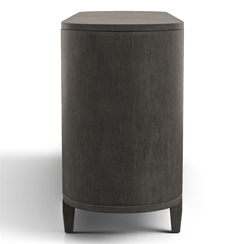 bowery hill solid wood 2-door server in ash gray