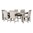Bowery Hill 7-Piece Wood Dining Table Set in Grey and Stone Grey