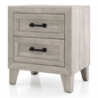 Bowery Hill 2-Drawer Wood Nightstand in Washed White Finish