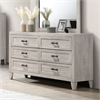 Bowery Hill 6-Drawer Wood Dresser in Washed White Finish