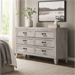 Bowery Hill 6-Drawer Wood Dresser in Washed White Finish
