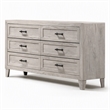 Bowery Hill 6-Drawer Wood Dresser in Washed White Finish