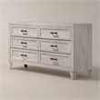 Bowery Hill 6-Drawer Wood Dresser in Washed White Finish