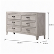 Bowery Hill 6-Drawer Wood Dresser in Washed White Finish