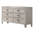 Bowery Hill 6-Drawer Wood Dresser in Washed White Finish