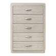 Bowery Hill Modern Solid Rubberwood 5-Drawer Chest in Dusty Gray