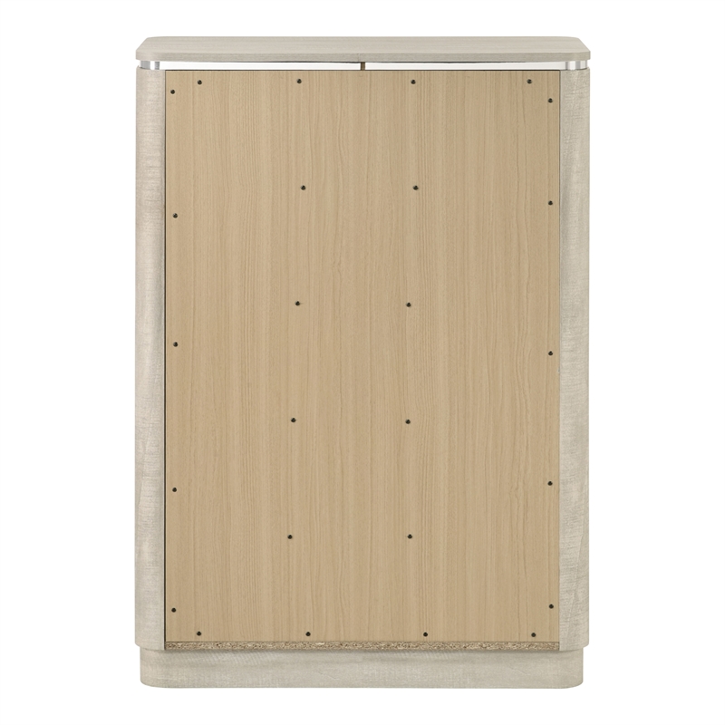 Bowery Hill Modern Solid Rubberwood 5-Drawer Chest in Dusty Gray
