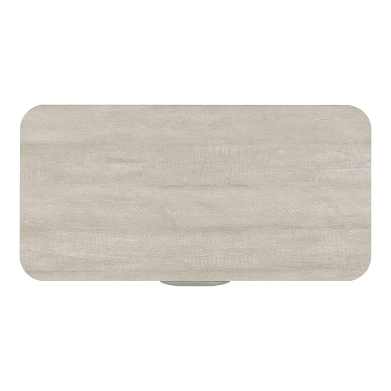 Bowery Hill Modern Solid Rubberwood 5-Drawer Chest in Dusty Gray