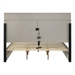 Bowery Hill Solid Wood Queen Platform Bed with LED Headboard in Gray