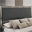 Bowery Hill Solid Wood Queen Platform Bed with LED Headboard in Gray