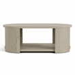 Bowery Hill Wood Oval 1-Shelf Cocktail Table in Oak Finish