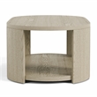 Bowery Hill Wood Oval 1-Shelf Cocktail Table in Oak Finish