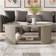 Bowery Hill Wood Oval 1-Shelf Cocktail Table in Oak Finish