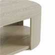 Bowery Hill Wood Oval 1-Shelf Cocktail Table in Oak Finish