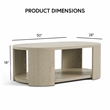 Bowery Hill Wood Oval 1-Shelf Cocktail Table in Oak Finish