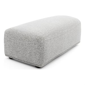 Bowery Hill Boucle Fabric Tapered Trapezoid Ottoman in Light Gray