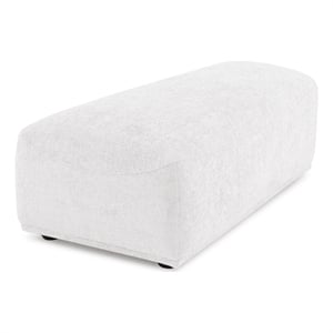 Bowery Hill Chenille Fabric Tapered Trapezoid Ottoman in White