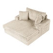 Bowery Hill Modern 2-Arm Taupe Oversized Chaise with Storage Pocket