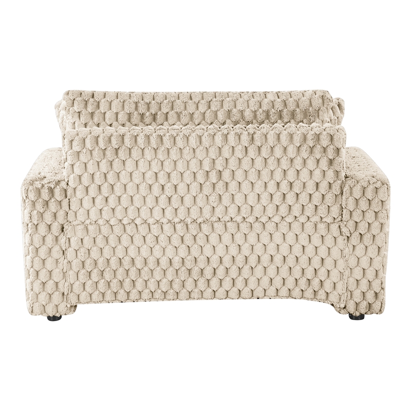 Bowery Hill Modern 2-Arm Taupe Oversized Chaise with Storage Pocket