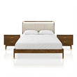 Bowery Hill Solid Wood Full 3-Piece Bedroom Set in Walnut