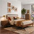 Bowery Hill Solid Wood King 3-Piece Bedroom Set in Walnut