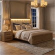 Bowery Hill Solid Wood King 2-Piece Bedroom Set in Natural