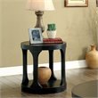 Bowery Hill Solid Wood Open Shelf End Table in Antique Black