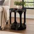 Bowery Hill Solid Wood Open Shelf End Table in Antique Black