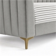 Bowery Hill Tufted Twin Daybed in Light Gray with Metal Legs