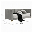 Bowery Hill Tufted Twin Daybed in Light Gray with Metal Legs