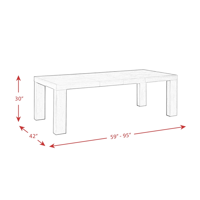 bowery hill jasper rectangle dining table in black wood with leaves