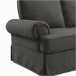 Bowery Hill Transitional Fabric Upholstered Loveseat in Gray
