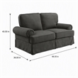 Bowery Hill Transitional Fabric Upholstered Loveseat in Gray