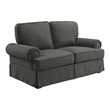 Bowery Hill Transitional Fabric Upholstered Loveseat in Gray