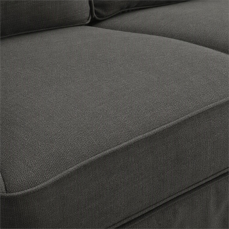 Bowery Hill Transitional Fabric Upholstered Loveseat in Gray