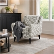 Bowery Hill Contemporary Fabric Accent Chair in Floral Beige