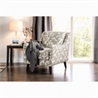 Bowery Hill Contemporary Fabric Accent Chair in Floral Beige