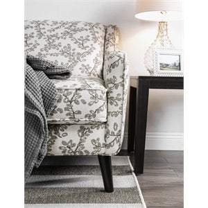Bowery Hill Contemporary Fabric Accent Chair in Floral Beige
