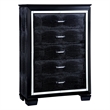 Bowery Hill 5-Drawer Solid Wood Chest in Black Finish