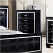 Bowery Hill 5-Drawer Solid Wood Chest in Black Finish