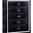 Bowery Hill 5-Drawer Solid Wood Chest in Black Finish