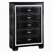 Bowery Hill 5-Drawer Solid Wood Chest in Black Finish