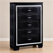 Bowery Hill 5-Drawer Solid Wood Chest in Black Finish