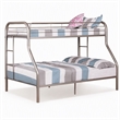 Bowery Hill Modern Metal Twin Over Full Bunk Bed in Silver