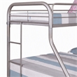 Bowery Hill Modern Metal Twin Over Full Bunk Bed in Silver