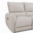 Bowery Hill Beige Leather Power Reclining Sofa with USB Ports and Wood Frame